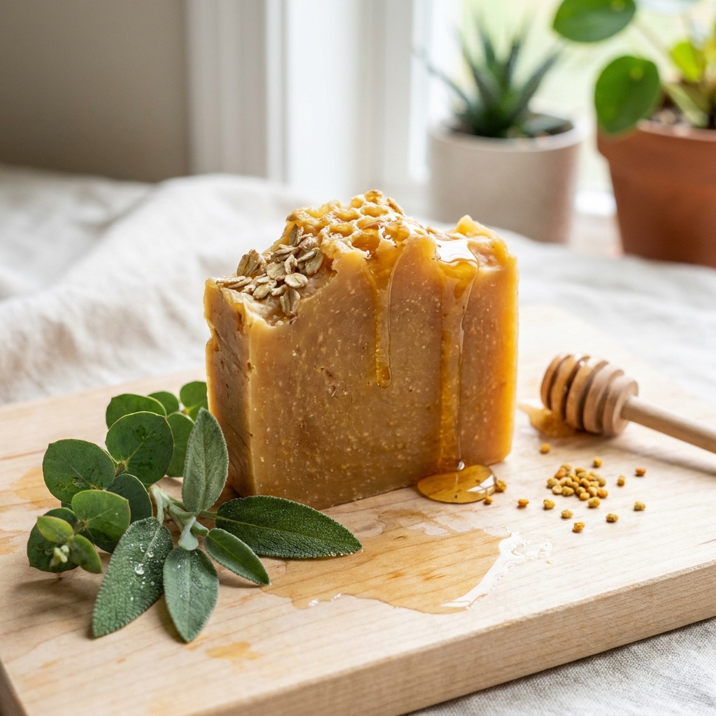 Lush håndlaget såpe med en fargerik naturlig finish